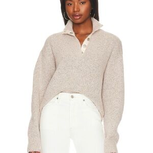 Revolve 525 boxy snap front Henley sweater